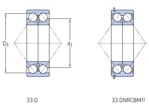 角接触球轴承，品牌：SKF，尺寸图2
