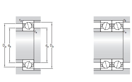 角接触球轴承，品牌：SKF，尺寸图2
