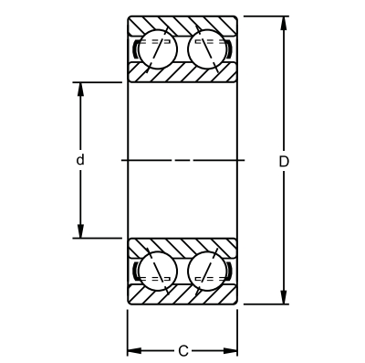 角接触球轴承，品牌：TIMKEN，尺寸图1